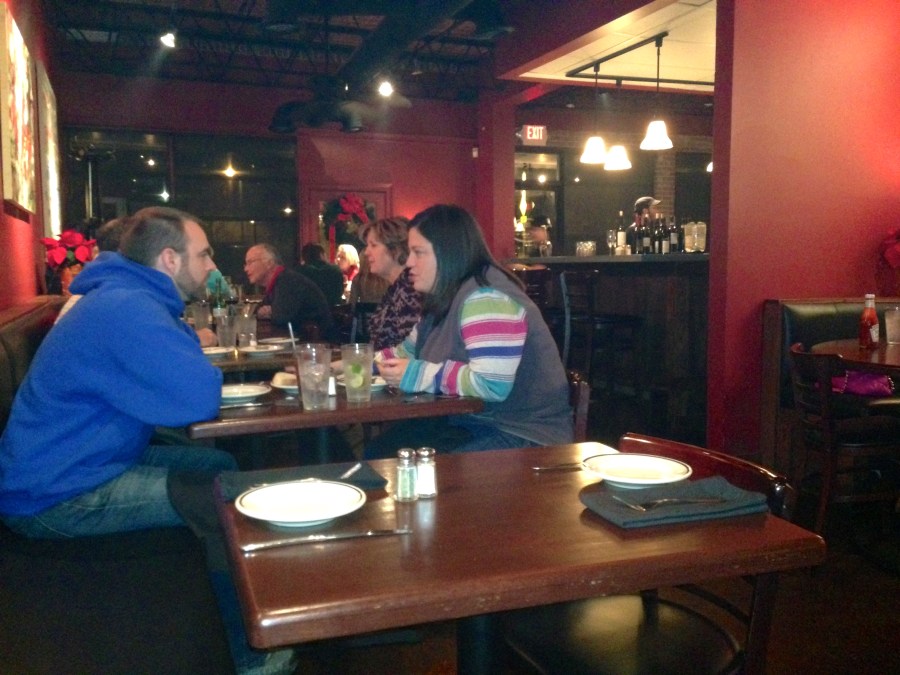 The locals fill the place up.