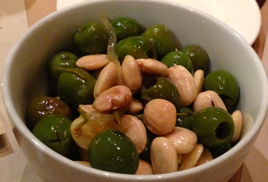 Olives and almonds. Simple and delicious.