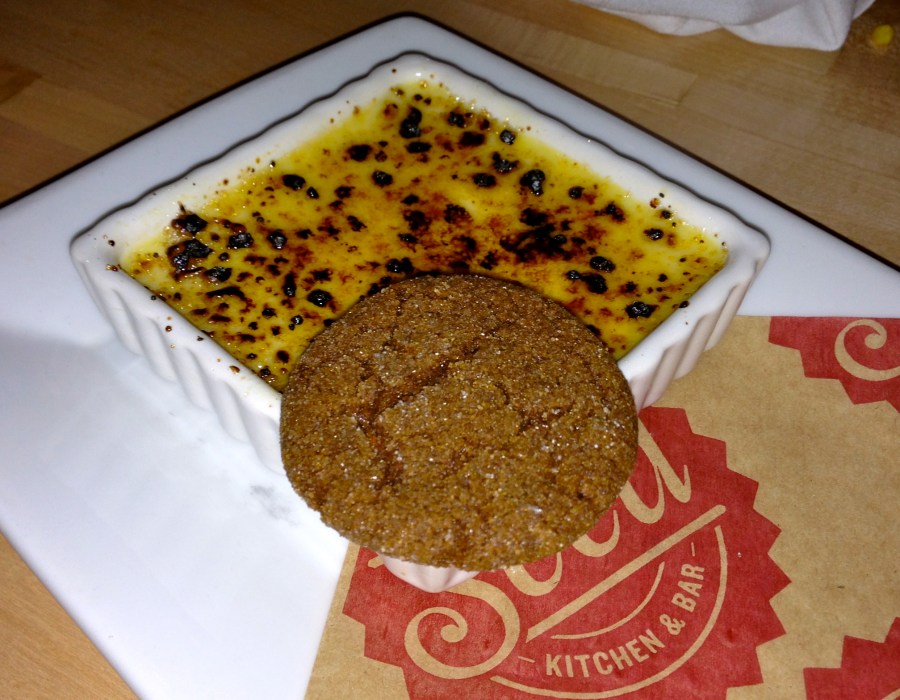 Egg nog creme brulee. A seasonal specialty.