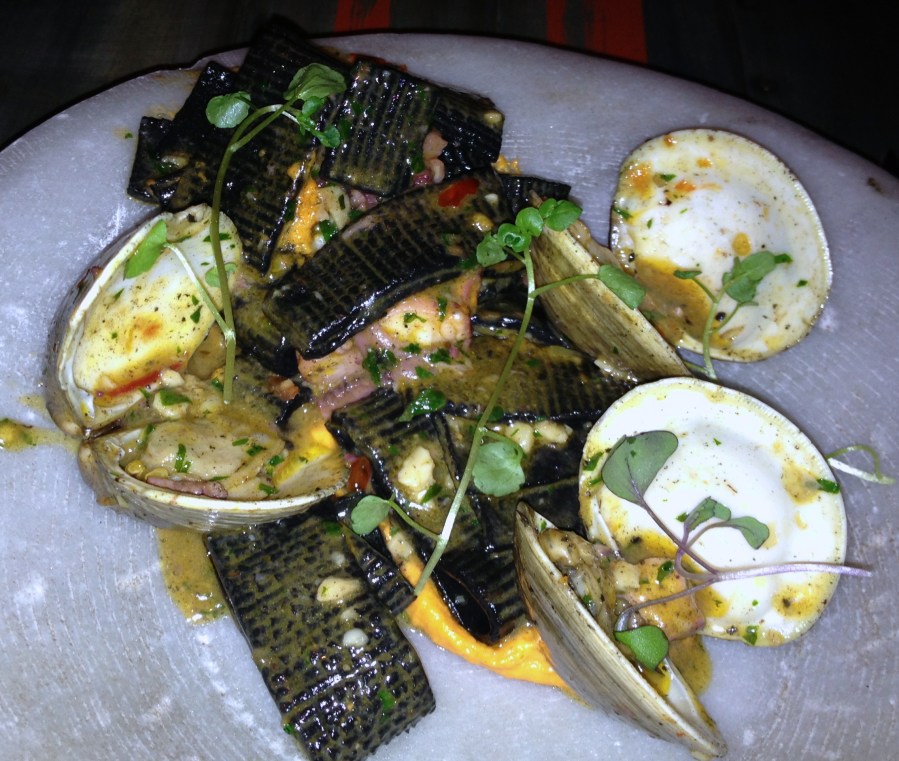 Black squid manicotti. It packed a little kick.