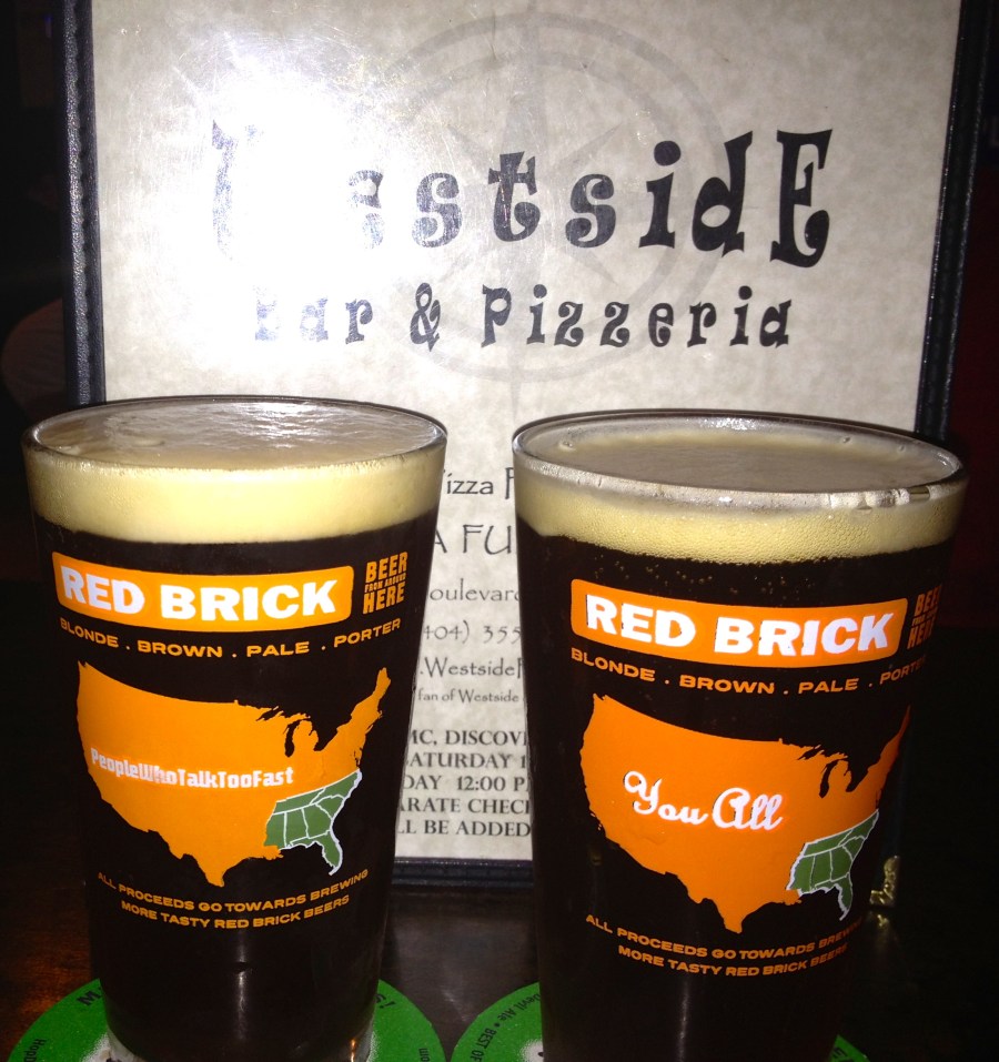Bells Best Brown, served in Red Brick glasses.