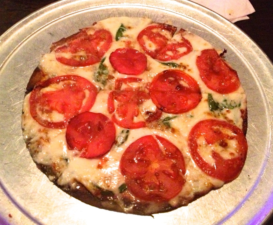 Margherita pizza.  Can you smell the basil?