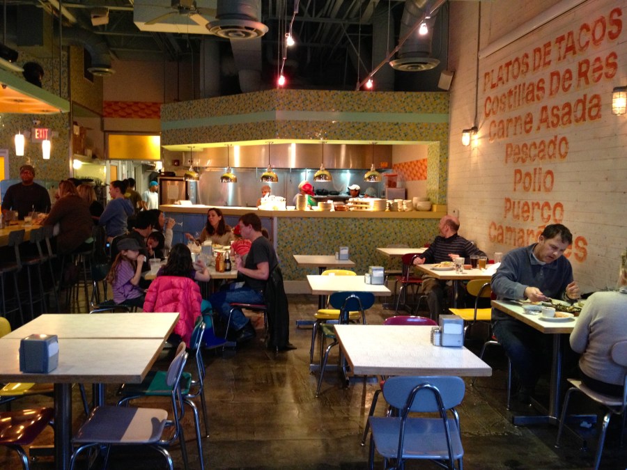 Big open room with a big open kitchen.