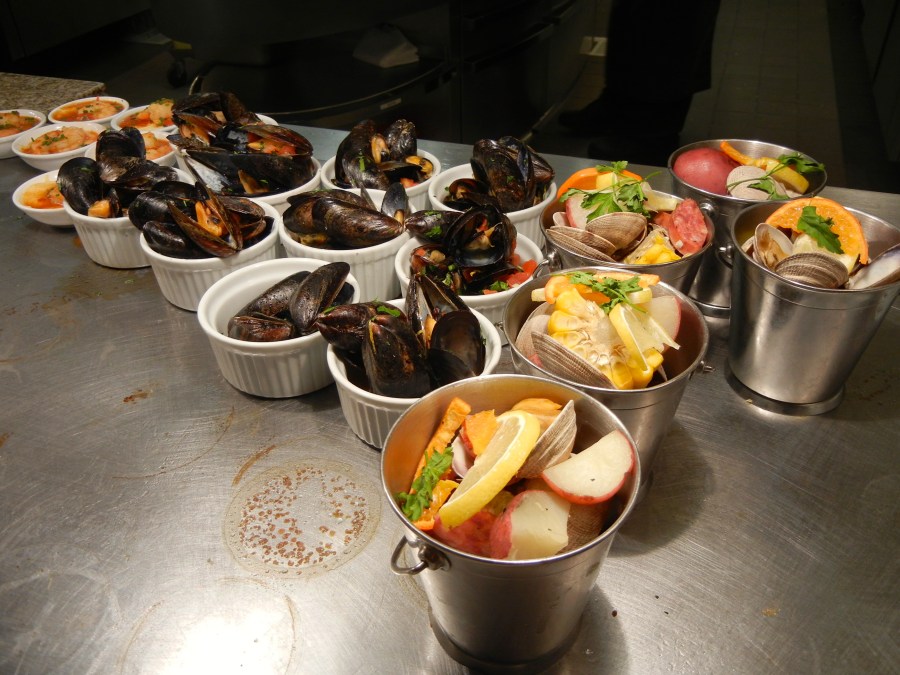 Low country boil, mussels and shrimp.