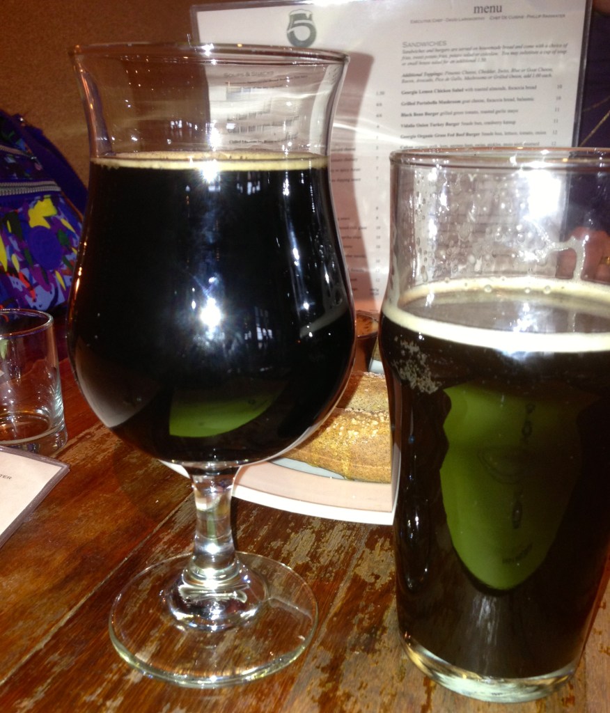 Imperial stout and a cask porter.