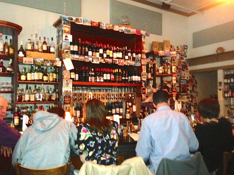 Bottoms up!  The bar is on the left.