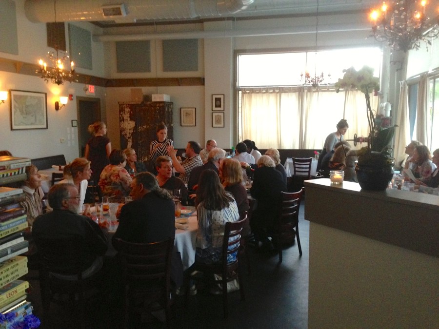 Table for four?  The dining room is to the right.