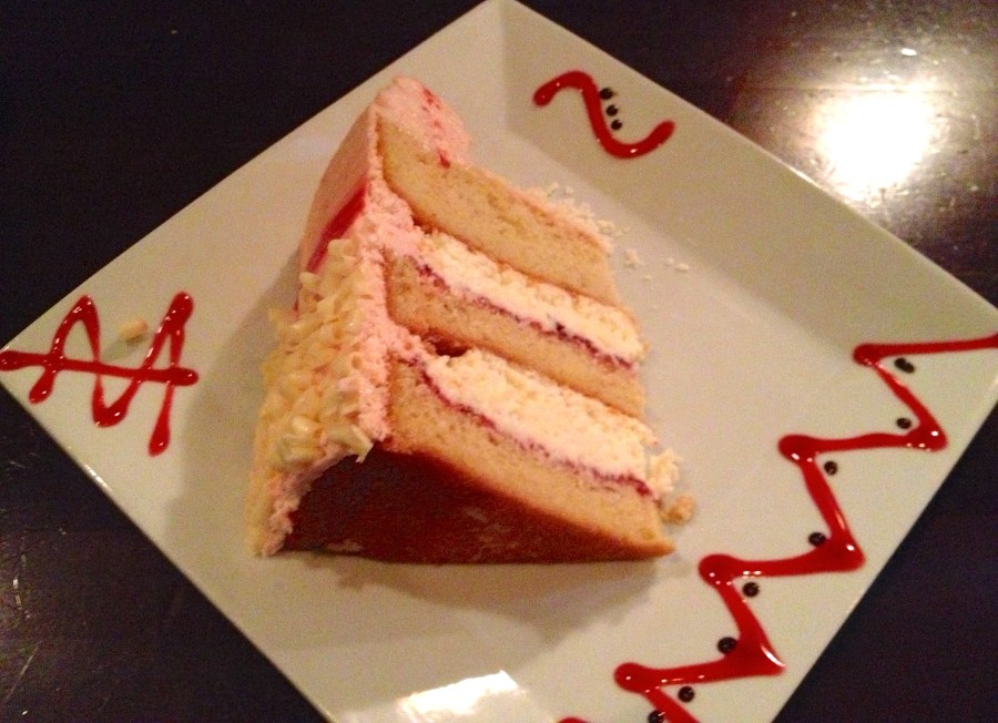 Our choice: raspberry mousse cake!
