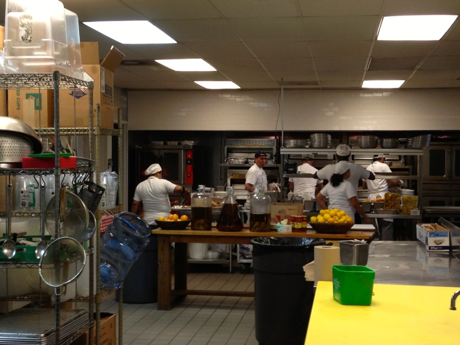 Cooking up lots of good chicken.