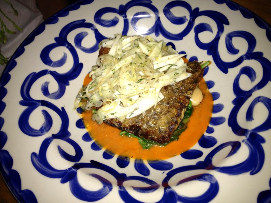 Sea bass for the birthday girl.