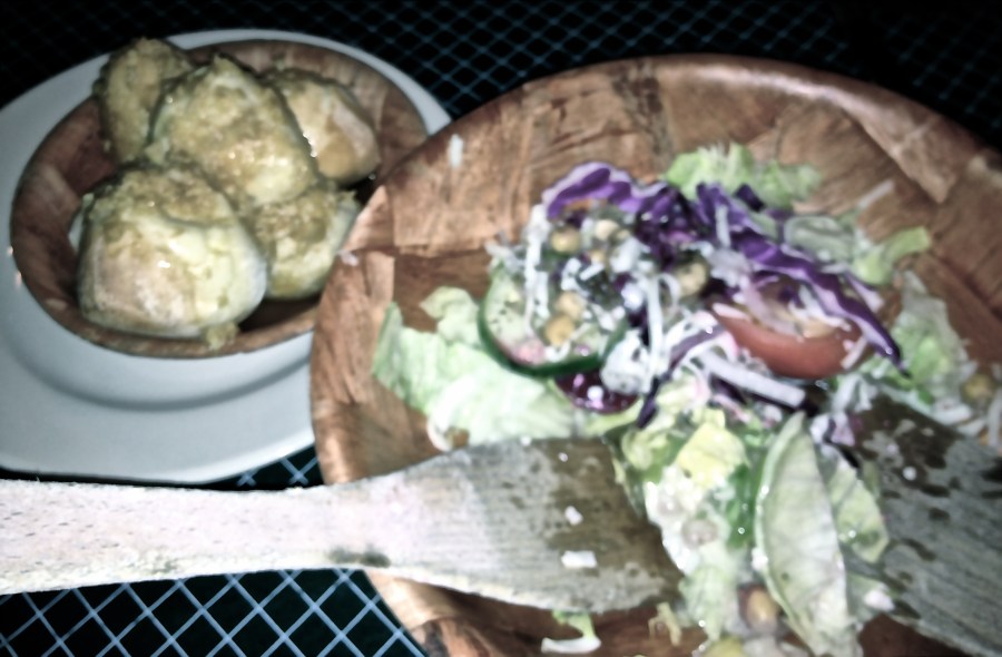 The salad and garlic rolls, unchanged for 33 years.